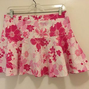 Exact Change! Mini Skirt, Pink & White Floral Print, Size 9